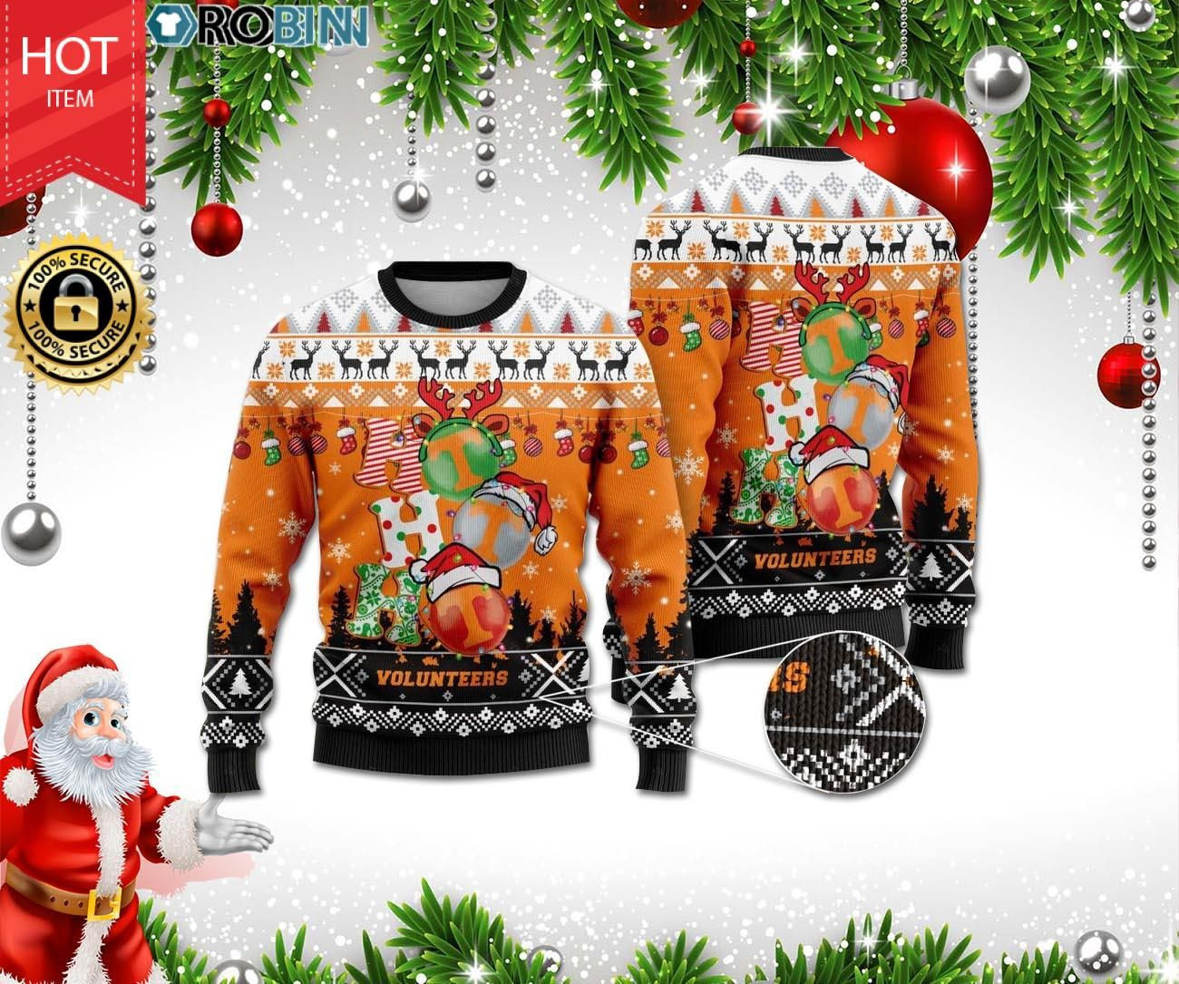 Tennessee Volunteers Ho Ho Ho Ugly Christmas Sweater