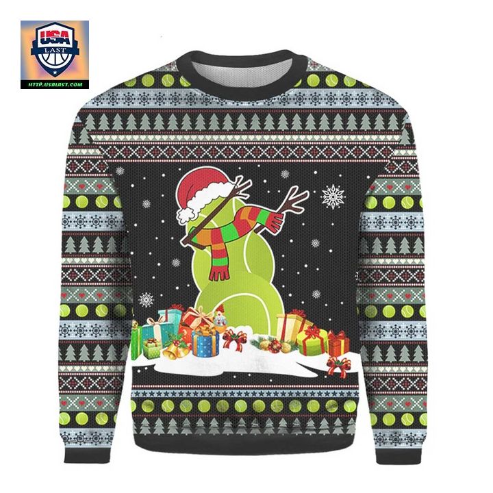 Tennis Snowman Ugly 3D Xmas Sweater