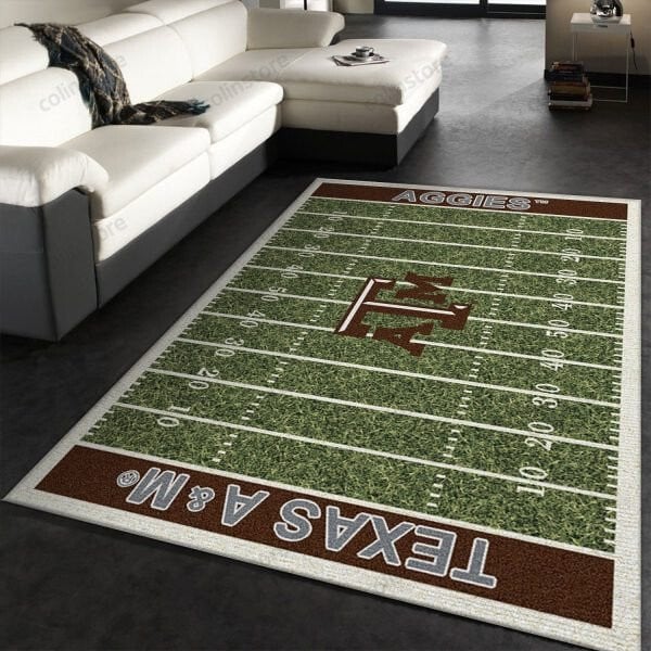 Texas A And M Aggies Team Home Field 3D Rectangle Area Rug – Full Print Carpet For Living Room & Bedroom Home Decor