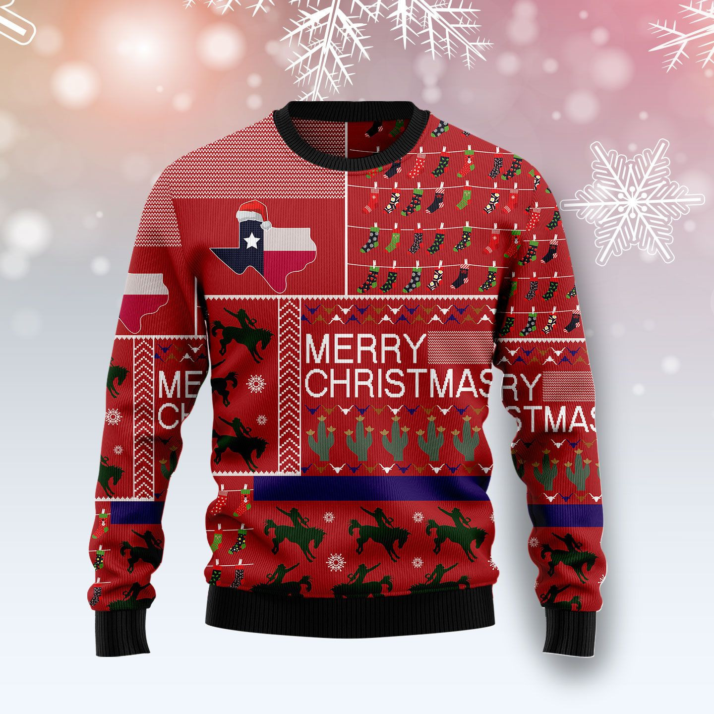 Texas Merry Christmas Ugly Christmas Sweater, Perfect Holiday Gift
