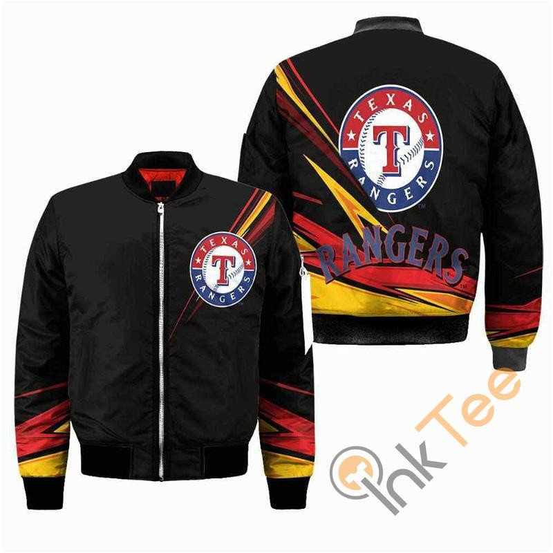 Texas Rangers Black Bomber Jacket | MLB Team Jacket for Men & Women | Baseball Fan Gift