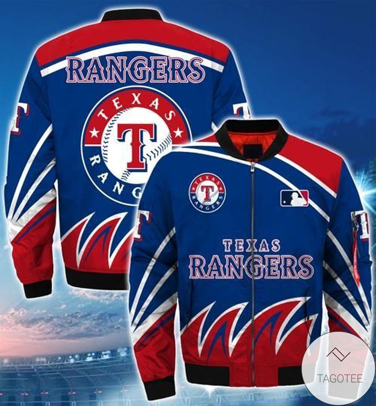 Texas Rangers Blue Bomber Jacket | MLB Team Jacket for Men & Women | Baseball Fan Gift