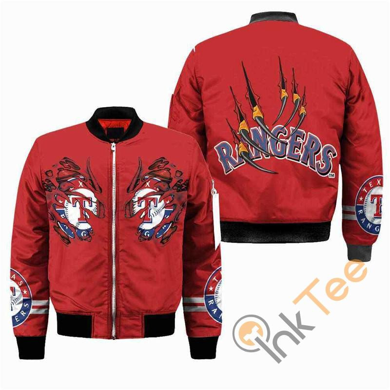 Texas Rangers Claws Bomber Jacket | MLB Team Jacket for Men & Women | Baseball Fan Gift