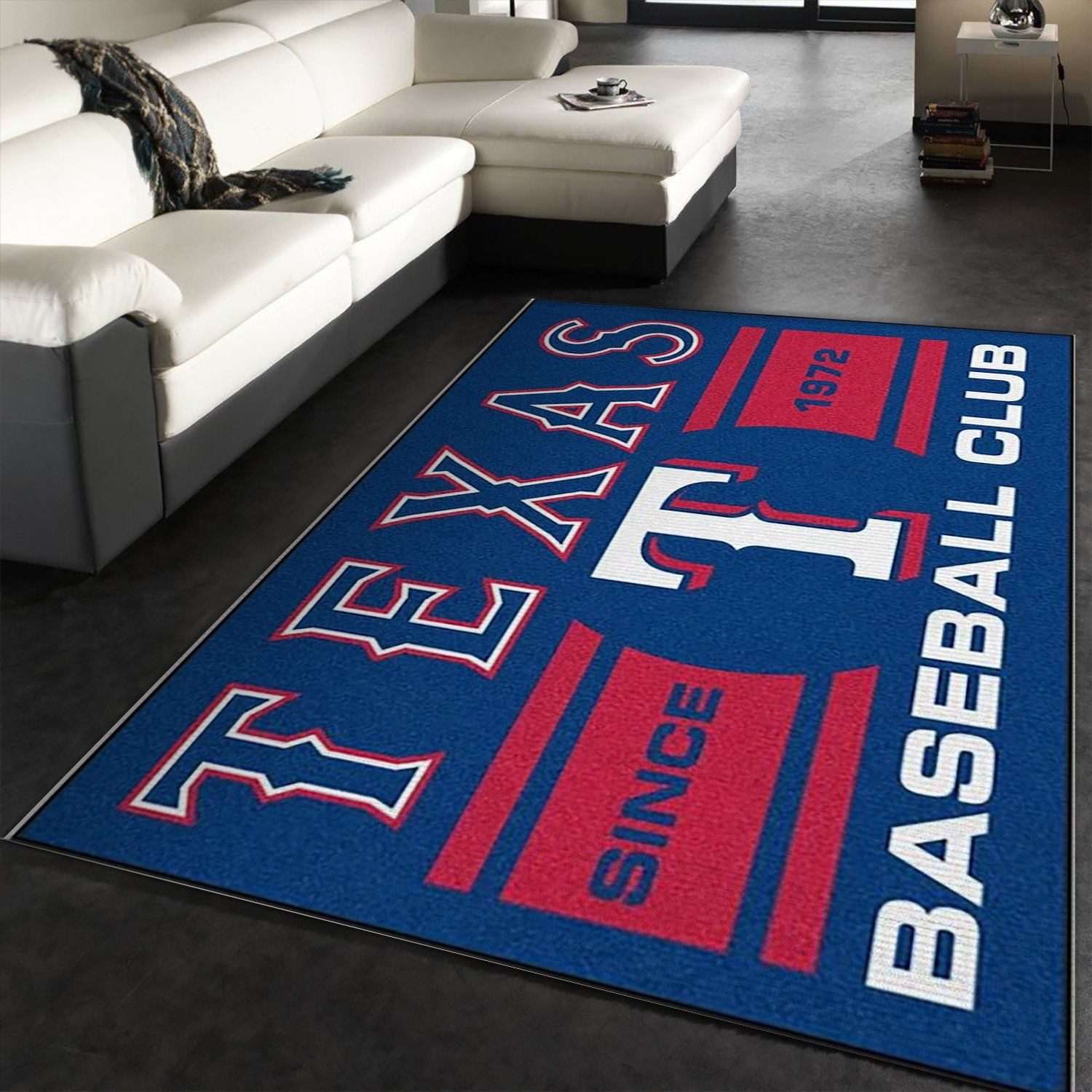 Texas Rangers Rectangle Area Rug – Full Print Carpet For Living Room & Bedroom Home Decor