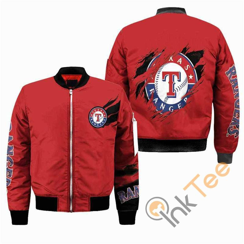 Texas Rangers Red Bomber Jacket | MLB Team Jacket for Men & Women | Baseball Fan Gift