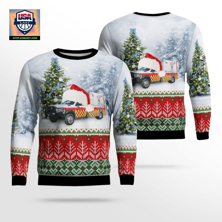 Texas San Marcos Hays County EMS Christmas AOP Sweater