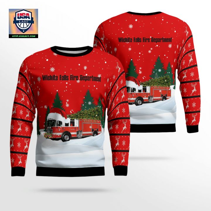 Texas Wichita Falls Fire Department Christmas Sweater 3D