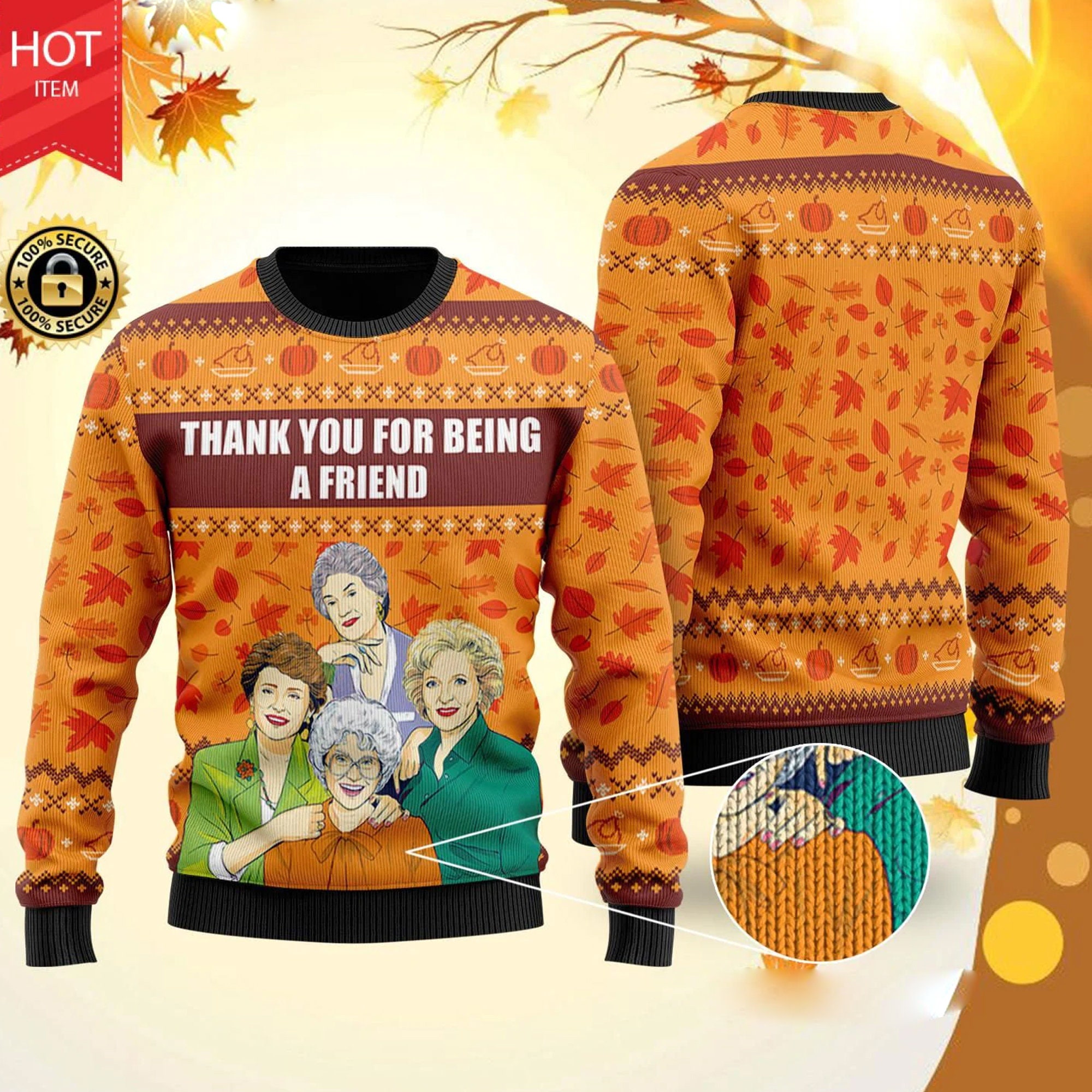 Thank You Being A Friend Christmas The Golden Girls Ugly Christmas Sweater