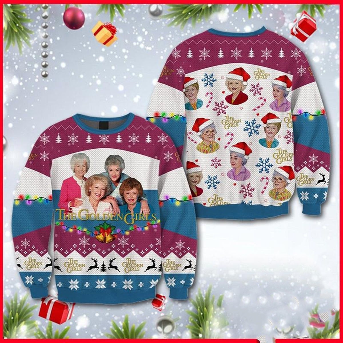Thank You for Being A Friend Stay Golden Ugly Christmas Sweater