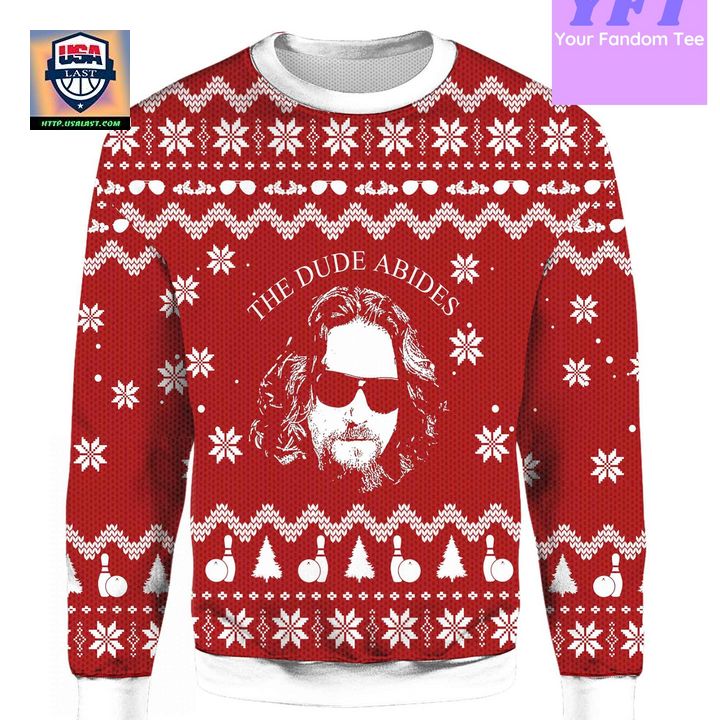 The Big Lebowski The Dude Abides The Dude Abides 3d Ugly Christmas Sweater