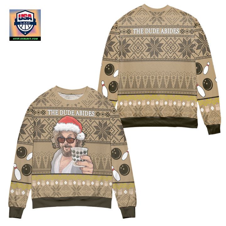 The Big Lebowski The Dude Abides Ugly Christmas Sweater