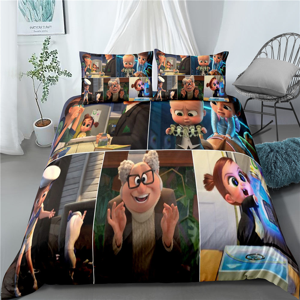The Boss Baby Duvet Cover Quilt Cover Pillowcase Bedding Set Bed Linen Home Bedroom Decor