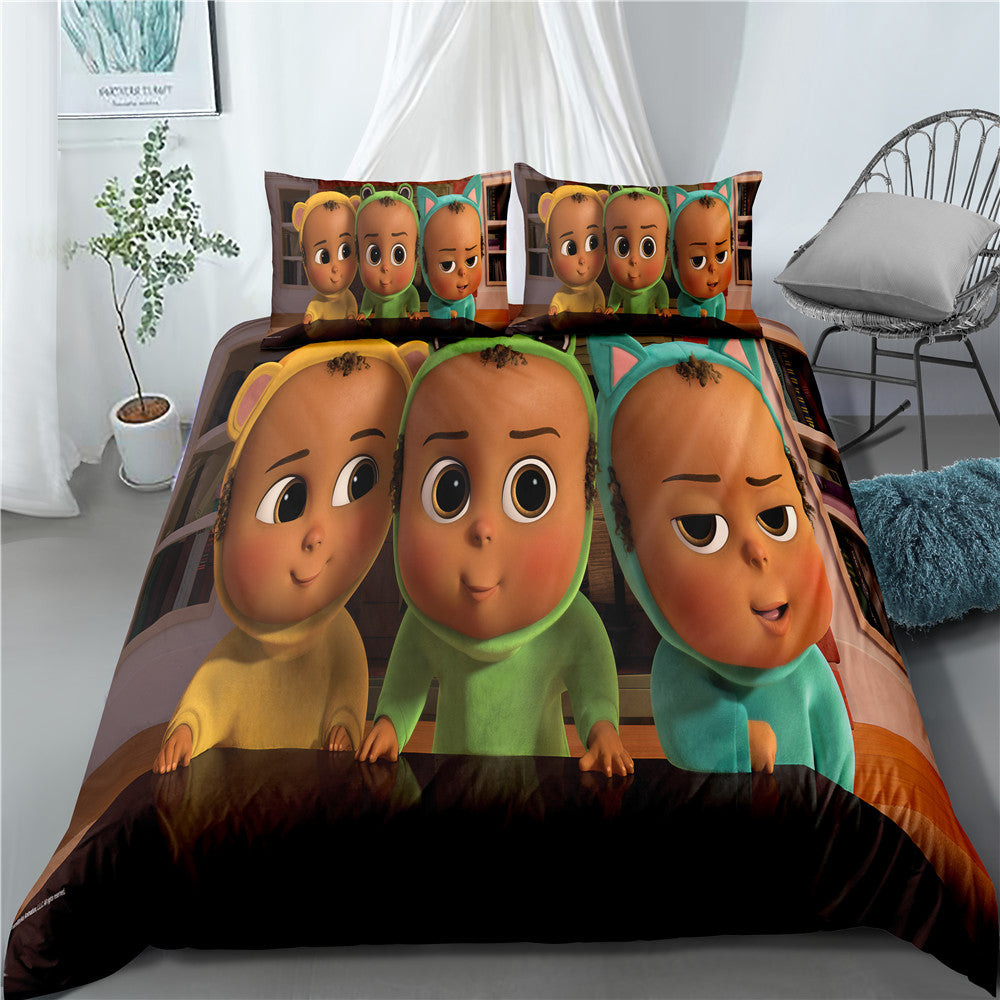 The Boss Baby Duvet Cover Quilt Cover Pillowcase Bedding Set Bed Linen Home Bedroom Decor