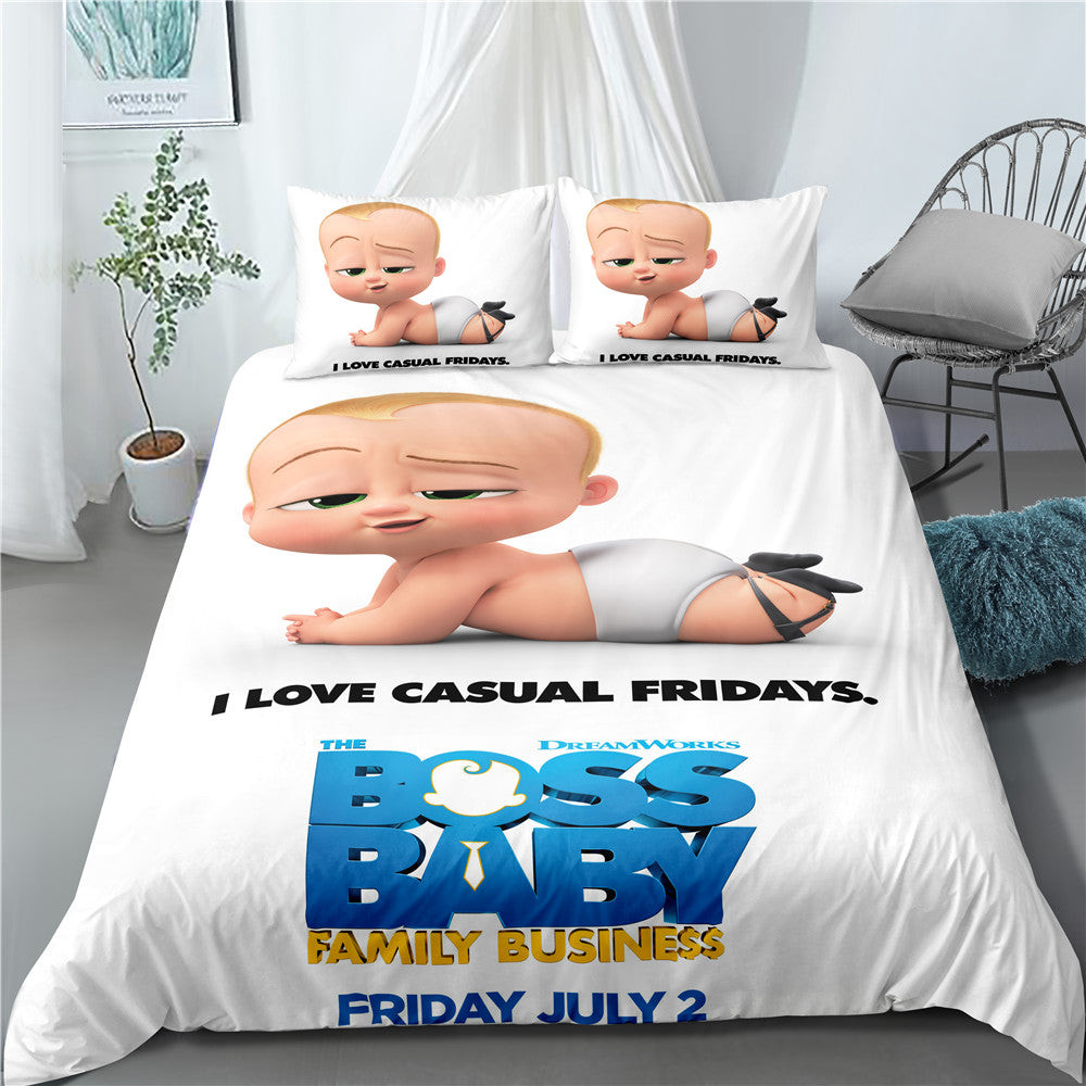 The Boss Baby Duvet Cover Quilt Cover Pillowcase Bedding Set Bed Linen Home Bedroom Decor