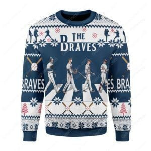 The Braves Walking Abbey Road Ugly Christmas Sweater, Perfect Holiday Gift