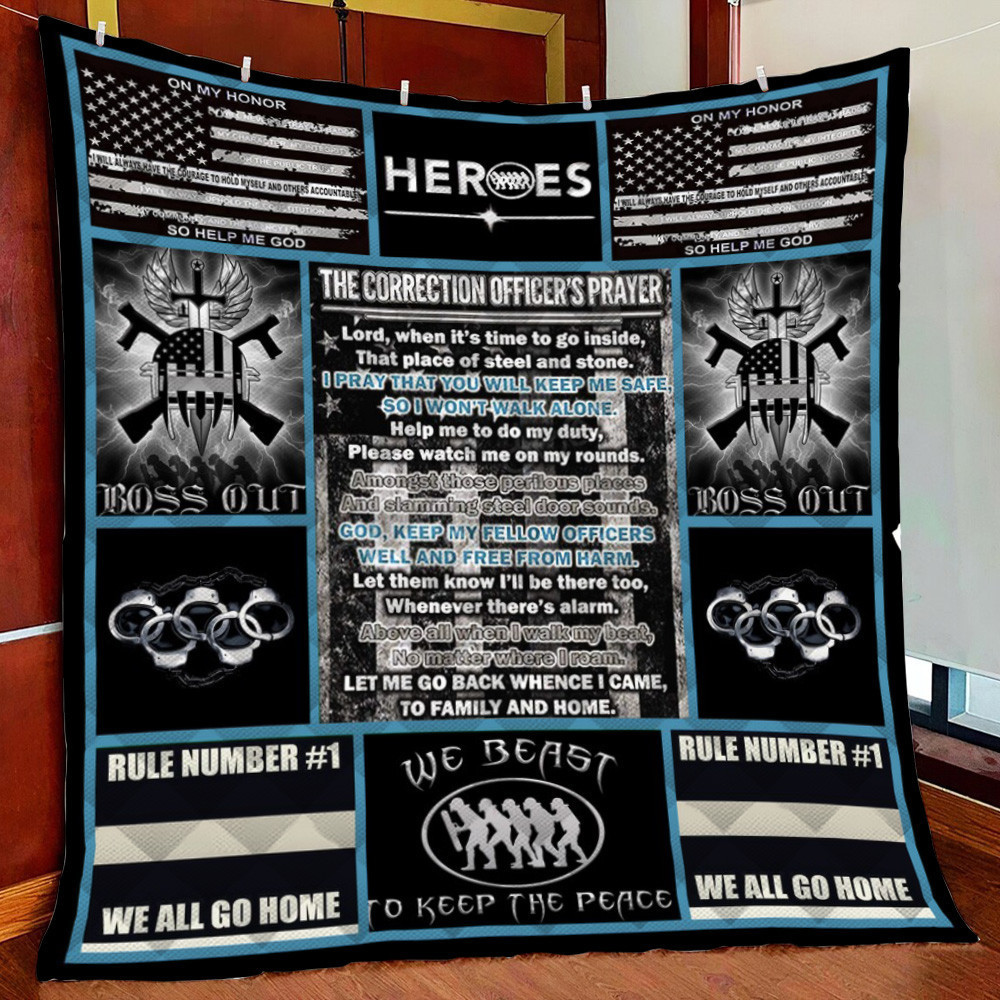 The Correction Officer???S Prayer Fleece Blanket Quilt Blanket