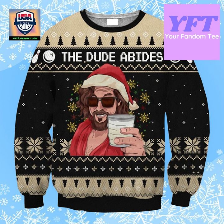 The Dude Abide For Goodness Sake The Dude Abide 3d Ugly Christmas Sweater