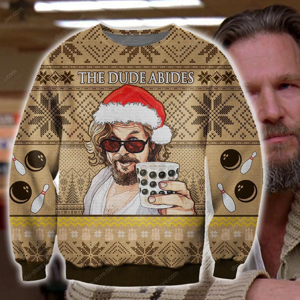 The Dude Abides Knitting Pattern 3D Print Ugly Christmas Sweater