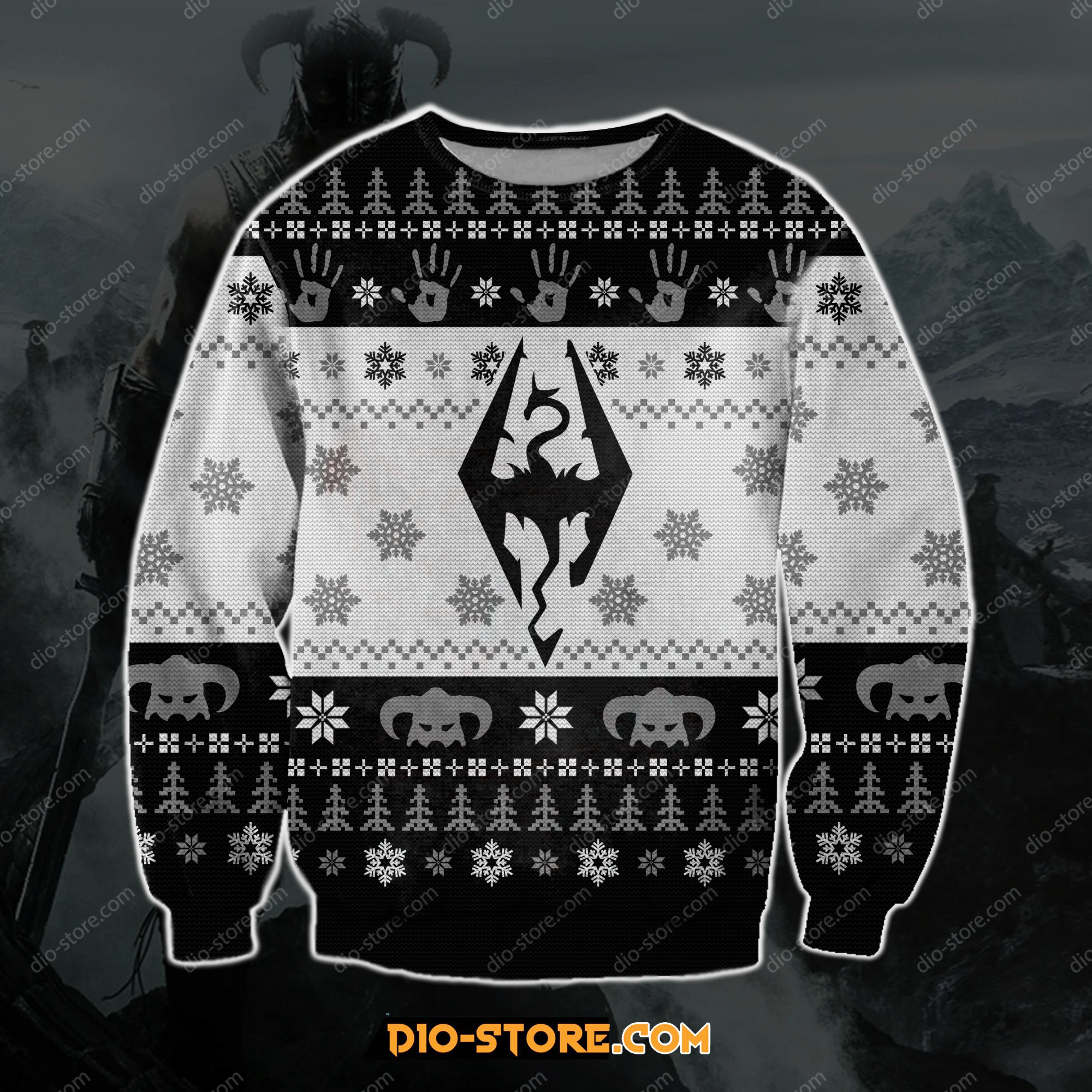 The Elder Scrolls V: Skyrim 3D Print Ugly Christmas Sweater