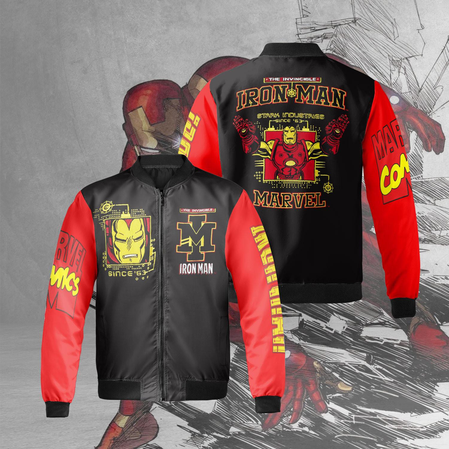 The Invincible Iron Man Marvel Comics Trending Bomber Jacket | Superhero Cosplay Jacket for Men & Women | Cosplay Fan Gift