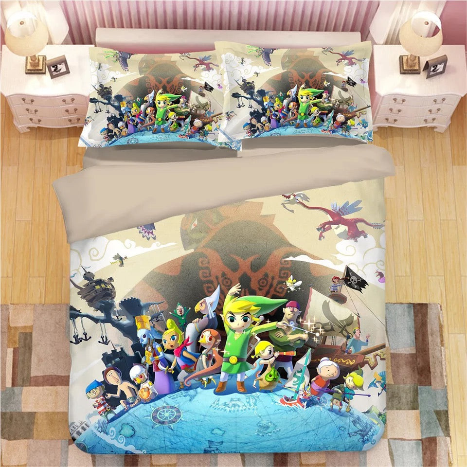 The Legend Of Zelda Link Duvet Cover Quilt Cover Pillowcase Bedding Set Bed Linen Home Bedroom Decor