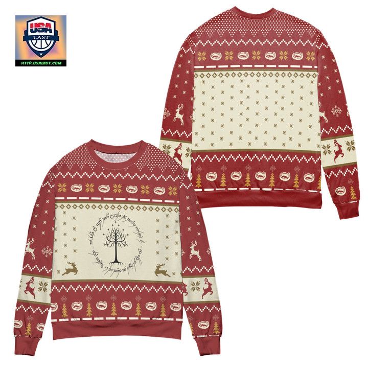 The Lord Of The Rings Tree Of Gondor Ugly Christmas Sweater Red