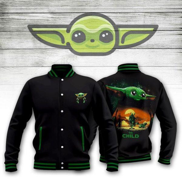 The Mandalorian Adorable Child Baseball Jacket for Men & Women | Sci-Fi Fan Gift
