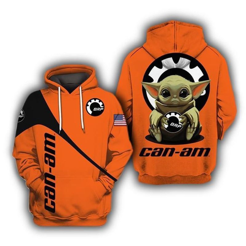 The Mandalorian Baby Yoda Holding Can Am 3D All Over Print Hoodie & Zip Hoodie