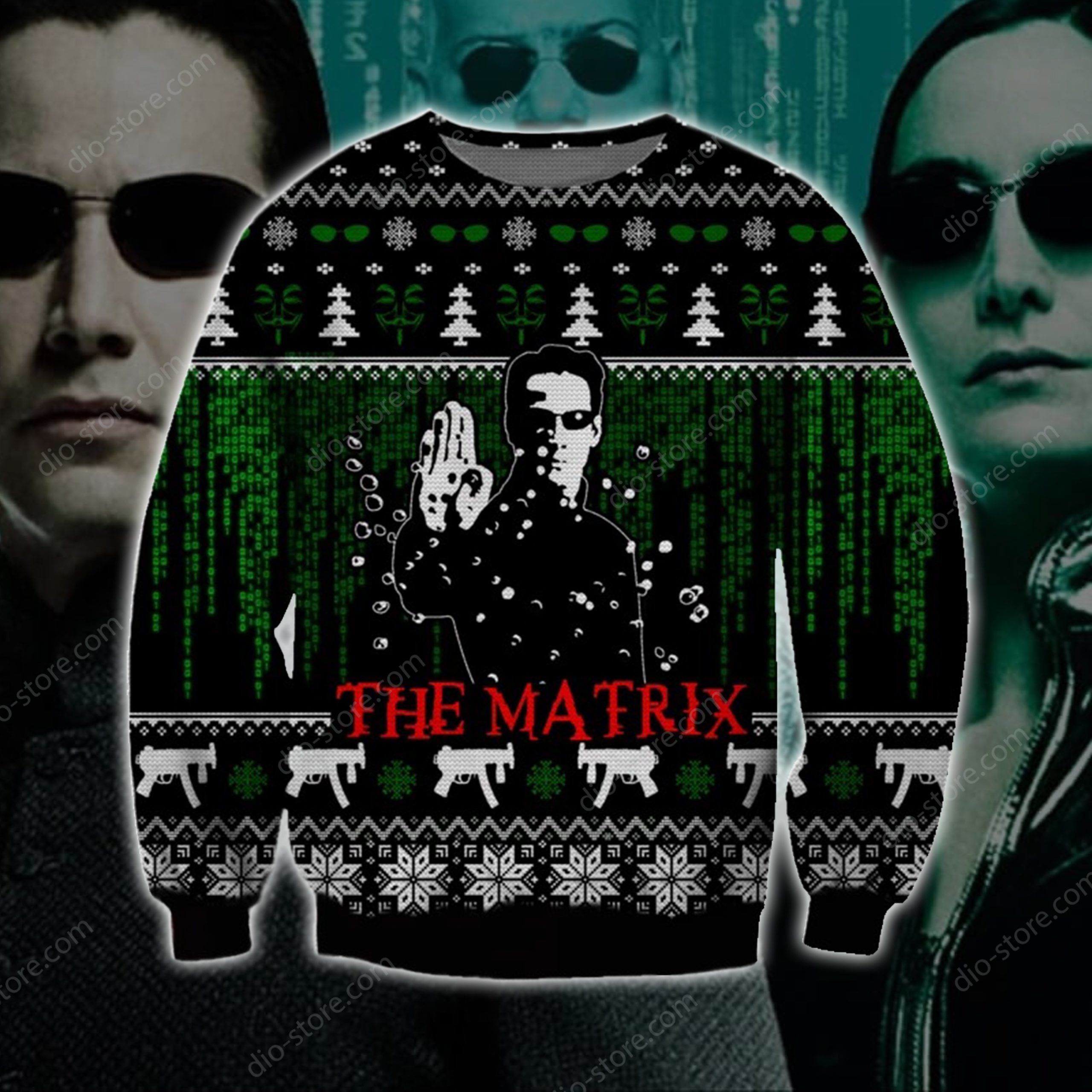 The Matrix Knitting Pattern 3D Print Ugly Christmas Sweater