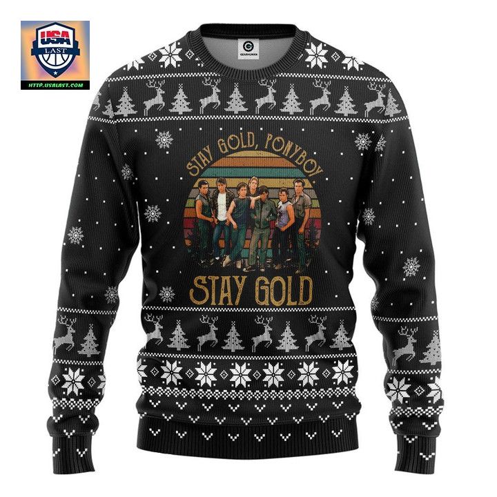 The Outsiders Stay Gold Ponyboy Black Christmas Sweater
