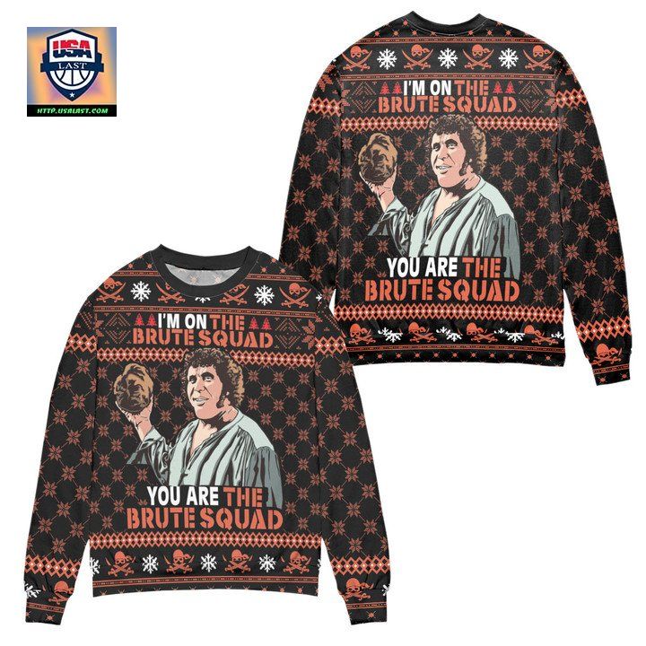 The Princess Bride Im On The Brute Squad Snowflake Pattern Ugly Christmas Sweater Black