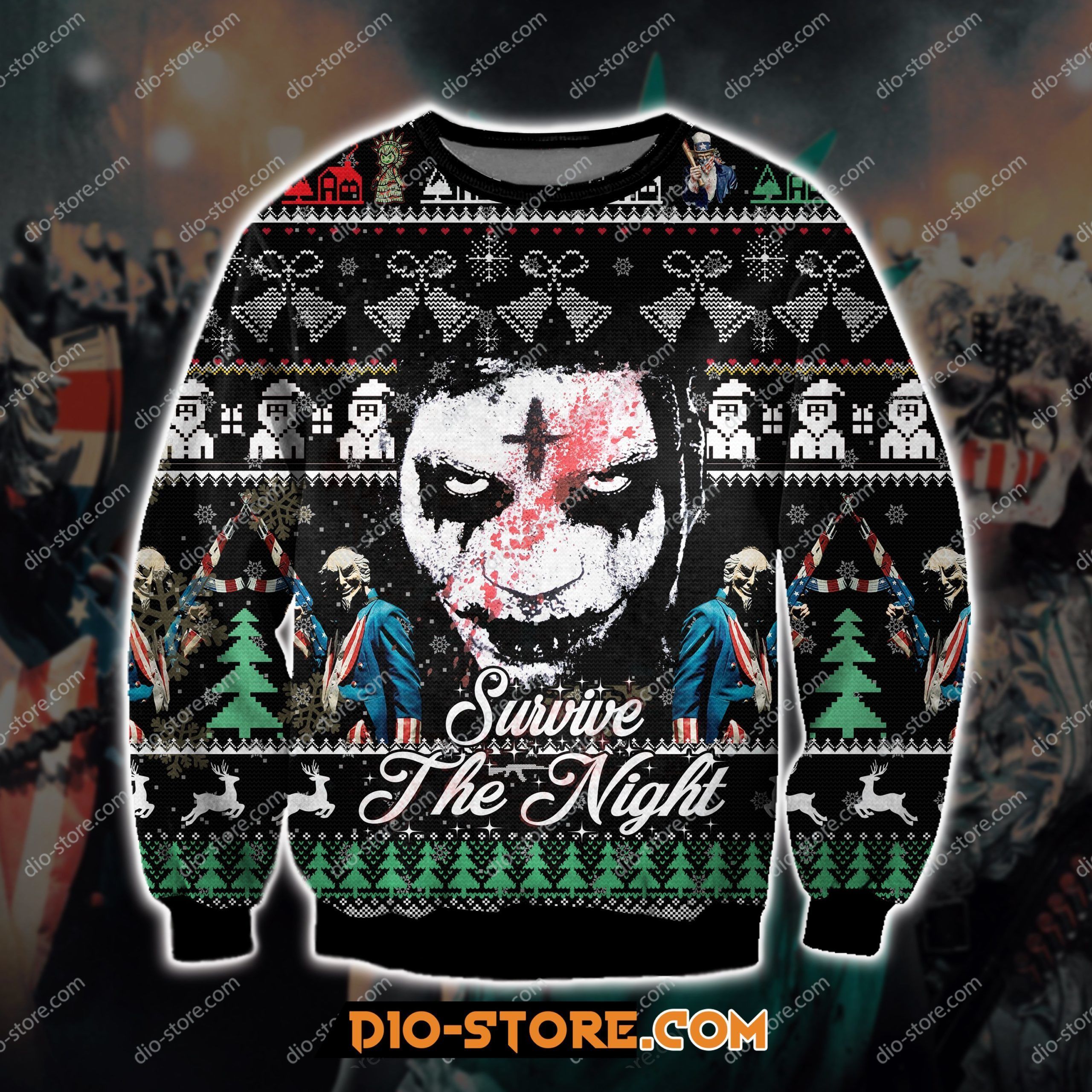 The Purge Series 3D Print Ugly Christmas Sweater