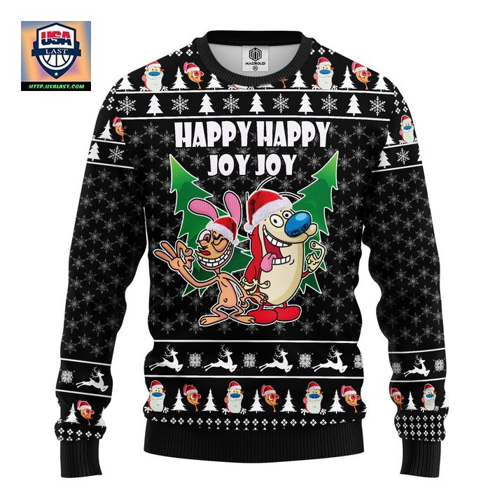 The Ren Stimpy Show Ugly Christmas Sweater Amazing Gift Idea Thanksgiving Gift