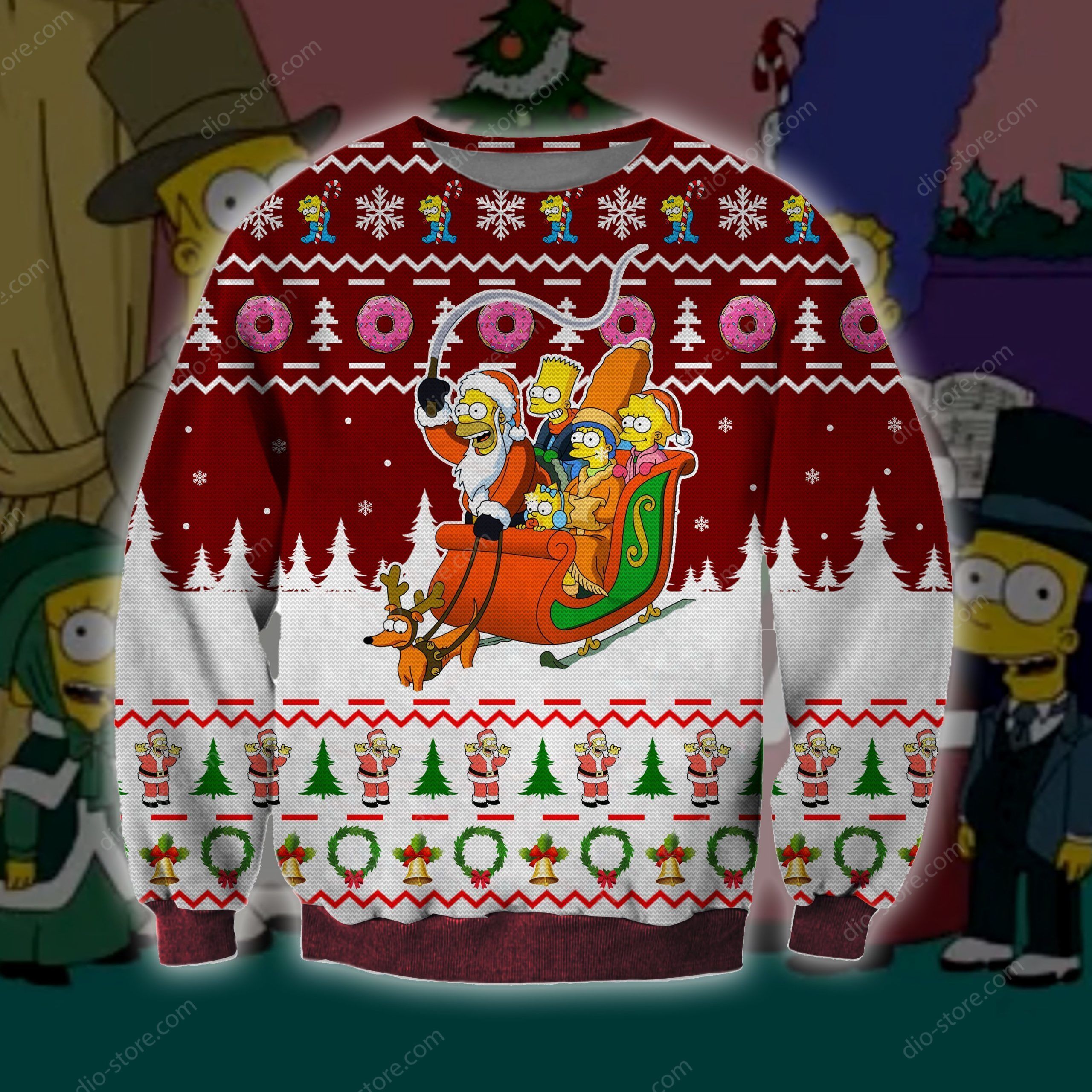 The Simpsons Knitting Pattern 3D Print Ugly Christmas Sweater