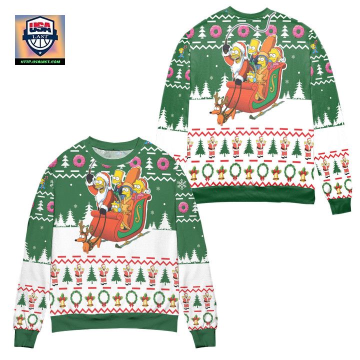 The Simpsons Santa Claus Version Christmas Pattern Ugly Christmas Sweater