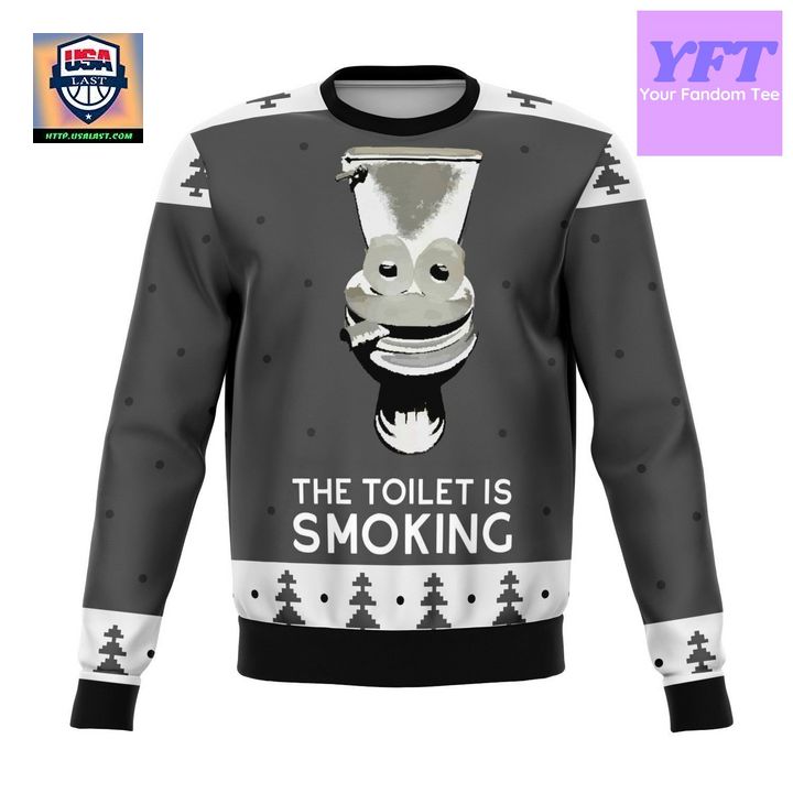 The Toilet Is Smoking Meme Design 3d Ugly Christmas Sweater