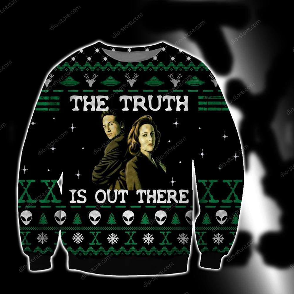 The Truth Is Out There Knitting Pattern 3D Print Ugly Christmas Sweater