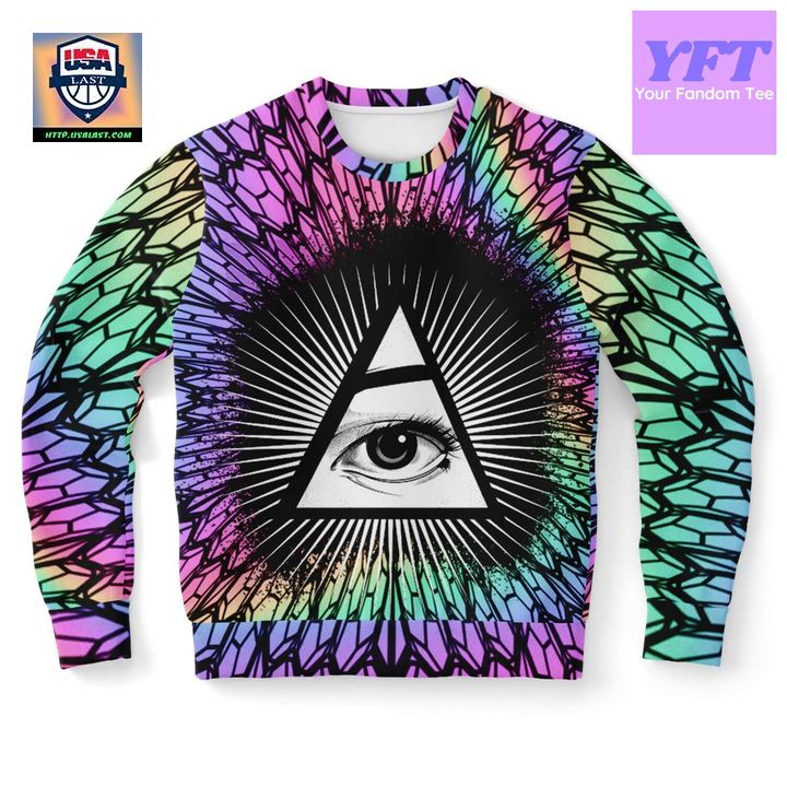 Third Eye Holographic Psychedelic 3d Ugly Christmas Sweater
