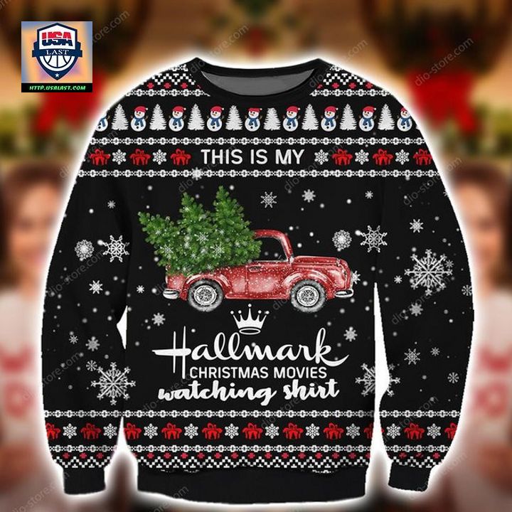 This Is My Hallmark Christmas Movies Watching Truck Car Sweater