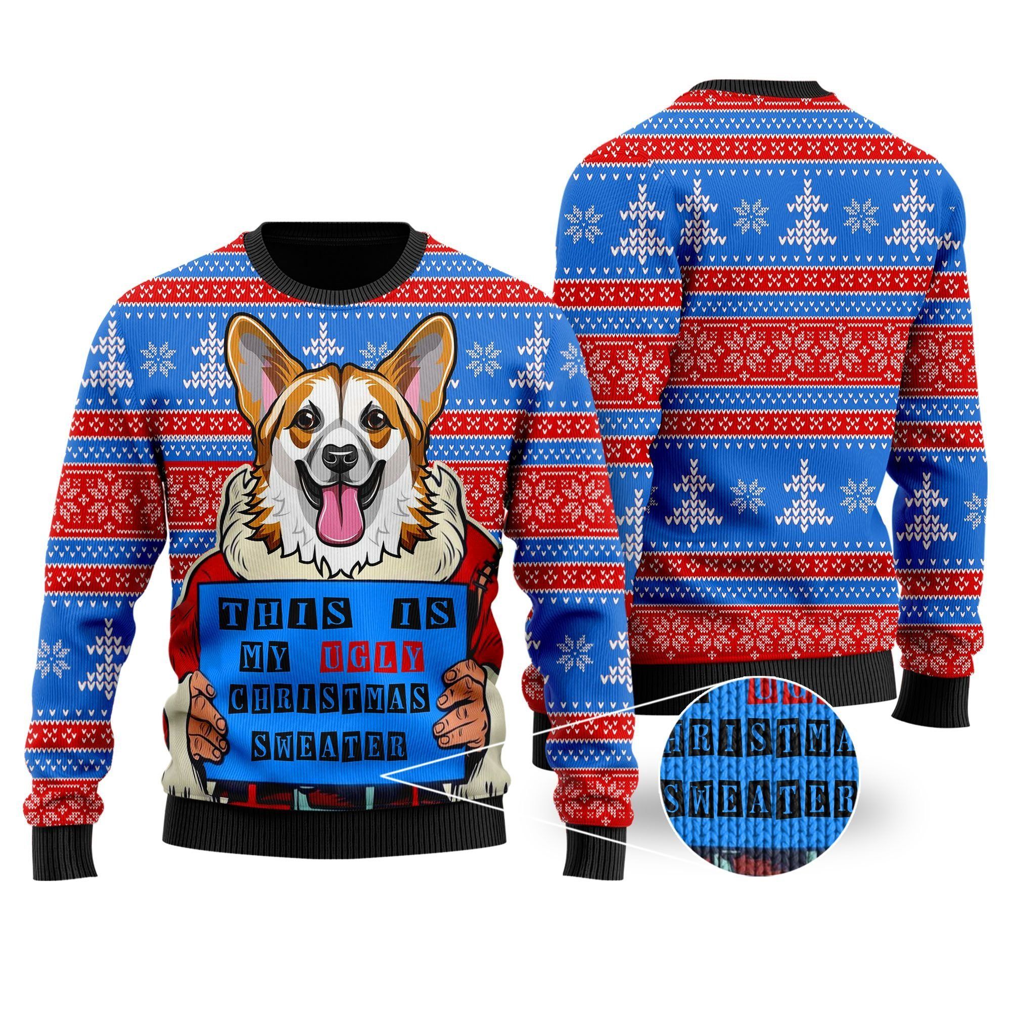 This Is My Ugly Christmas Sweater Funny Corgi Santa Claus Ugly Christmas Sweater For Dog Owners And Lovers