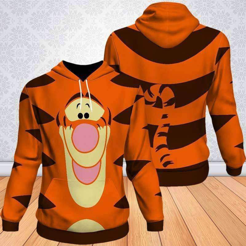 Tigger Face Pooh Friends 3D All Over Print Hoodie & Zip Hoodie