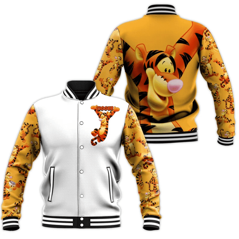 Tigger Winnie The Pooh Disney Cartoon Baseball Jacket for Men & Women | Cartoon Fan Gift