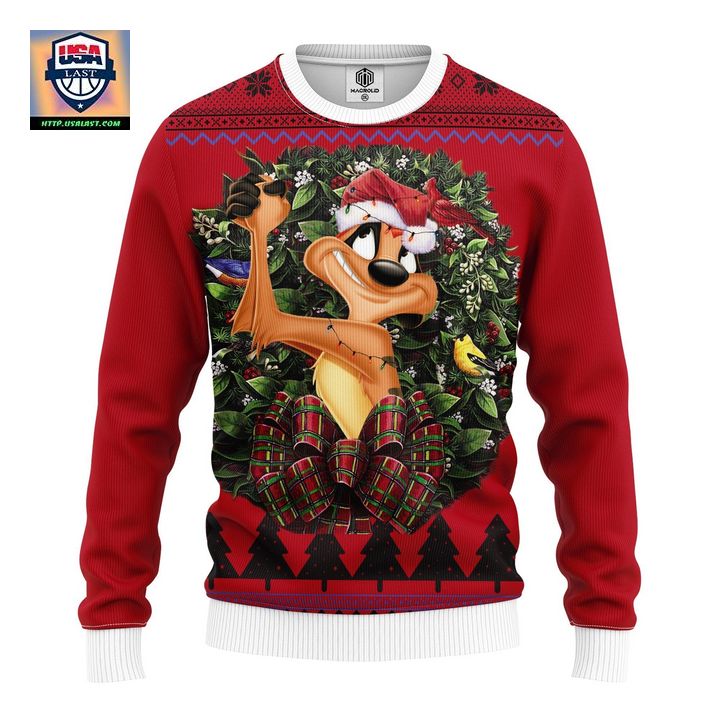 Timon Lion King Noel Mc Ugly Christmas Sweater Thanksgiving Gift
