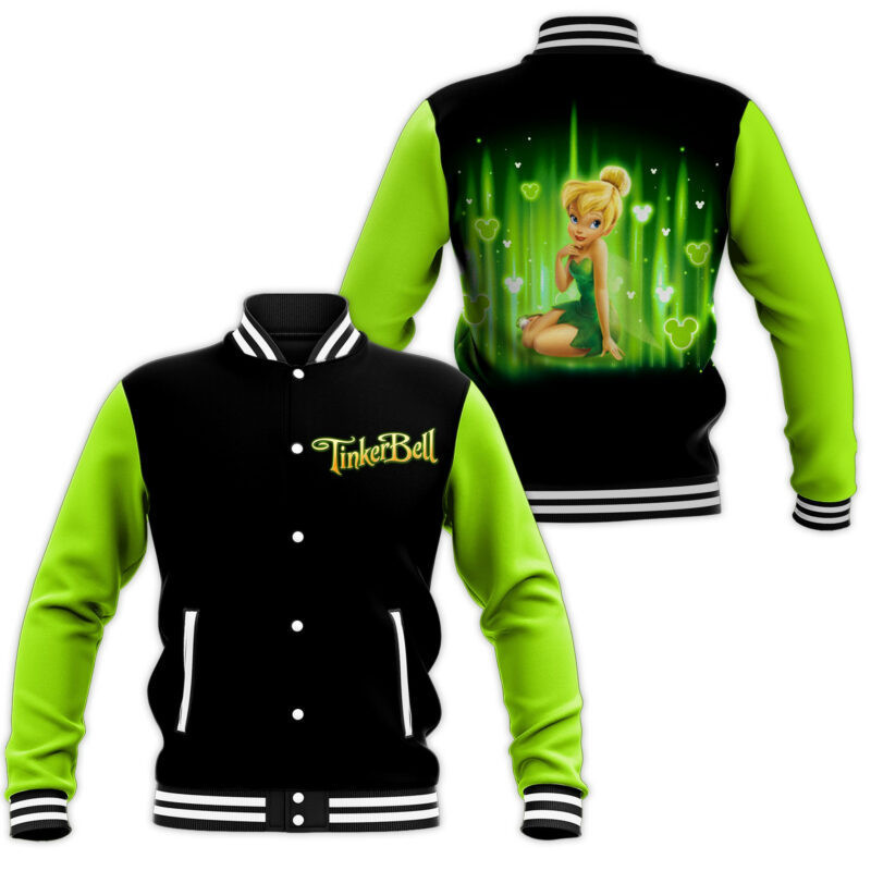 Tinker Bell Fashion Baseball Jacket for Men & Women | Cartoon Fan Gift