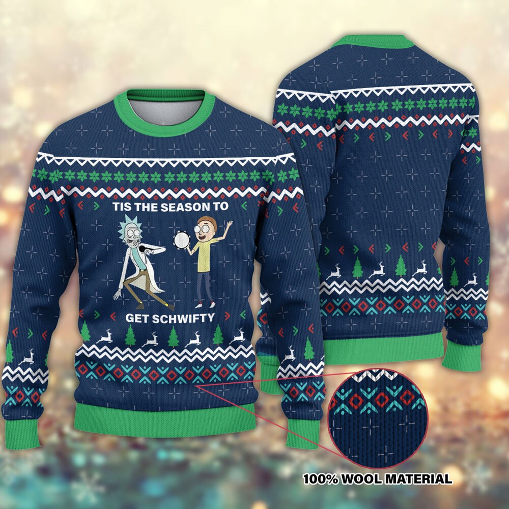 Tis the season to Get Schwifty Rick and Morty Ugly Christmas Sweater