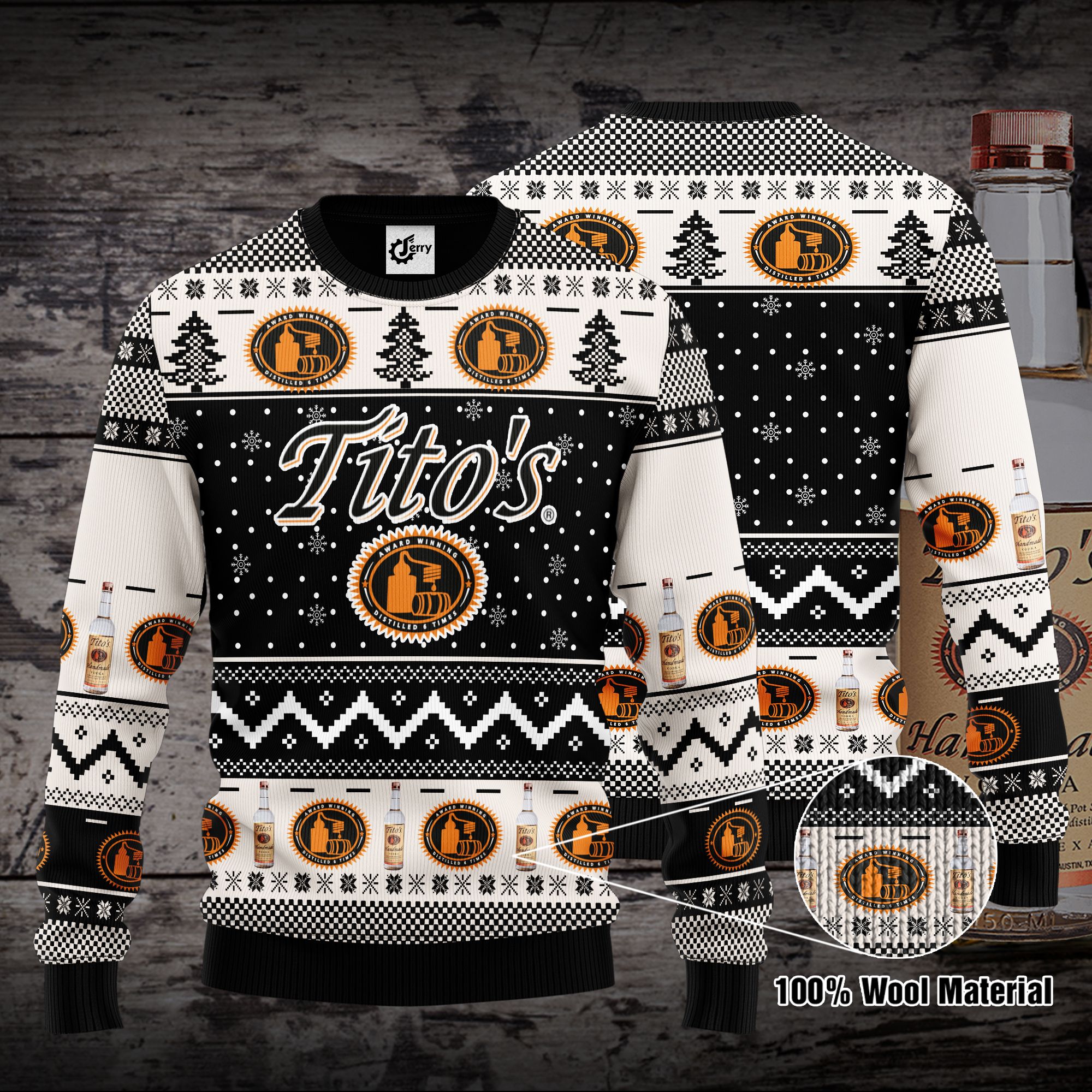 Tito's 3D Print Ugly Christmas Sweater, Hoodie, Zip Hoodie, Bomber Jacket