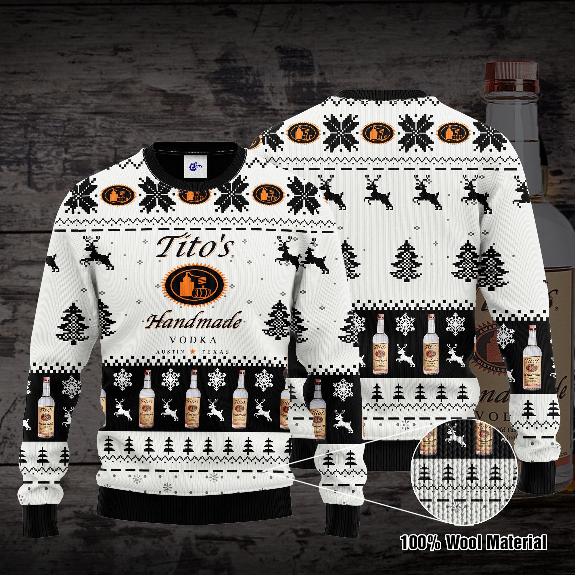 Tito's 3D Print Ugly Christmas Sweater, Hoodie, Zip Hoodie, Bomber Jacket