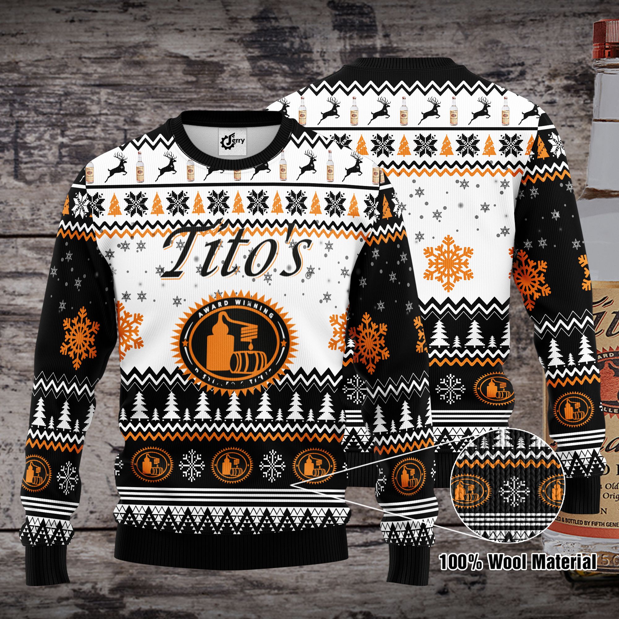 Tito's 3D Print Ugly Christmas Sweater, Hoodie, Zip Hoodie, Bomber Jacket