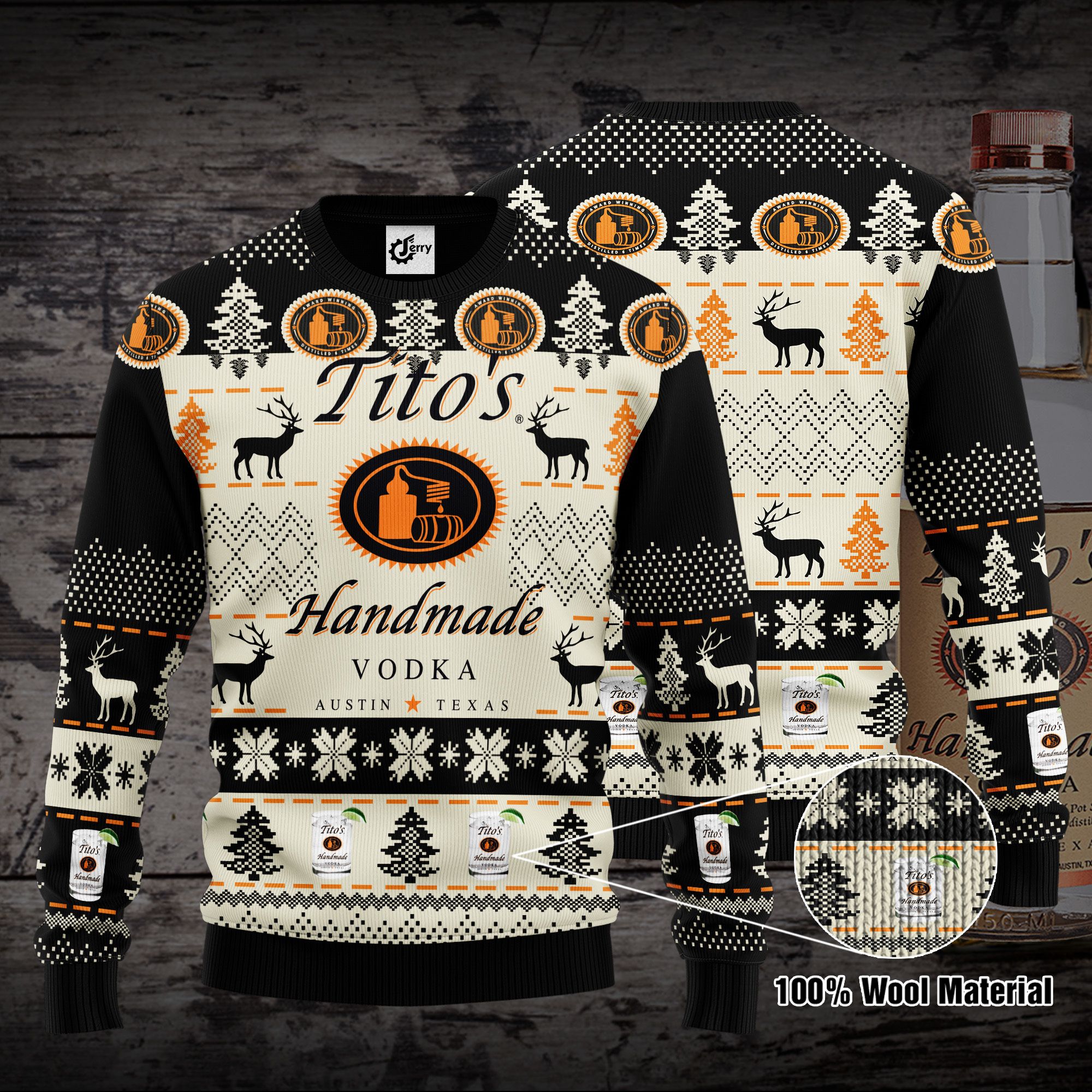 Tito's 3D Print Ugly Christmas Sweater, Hoodie, Zip Hoodie, Bomber Jacket