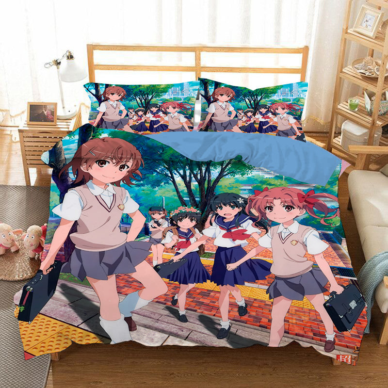 Toaru Majutsu No Index Duvet Cover Quilt Cover Pillowcase Bedding Set Bed Linen Home Bedroom Decor